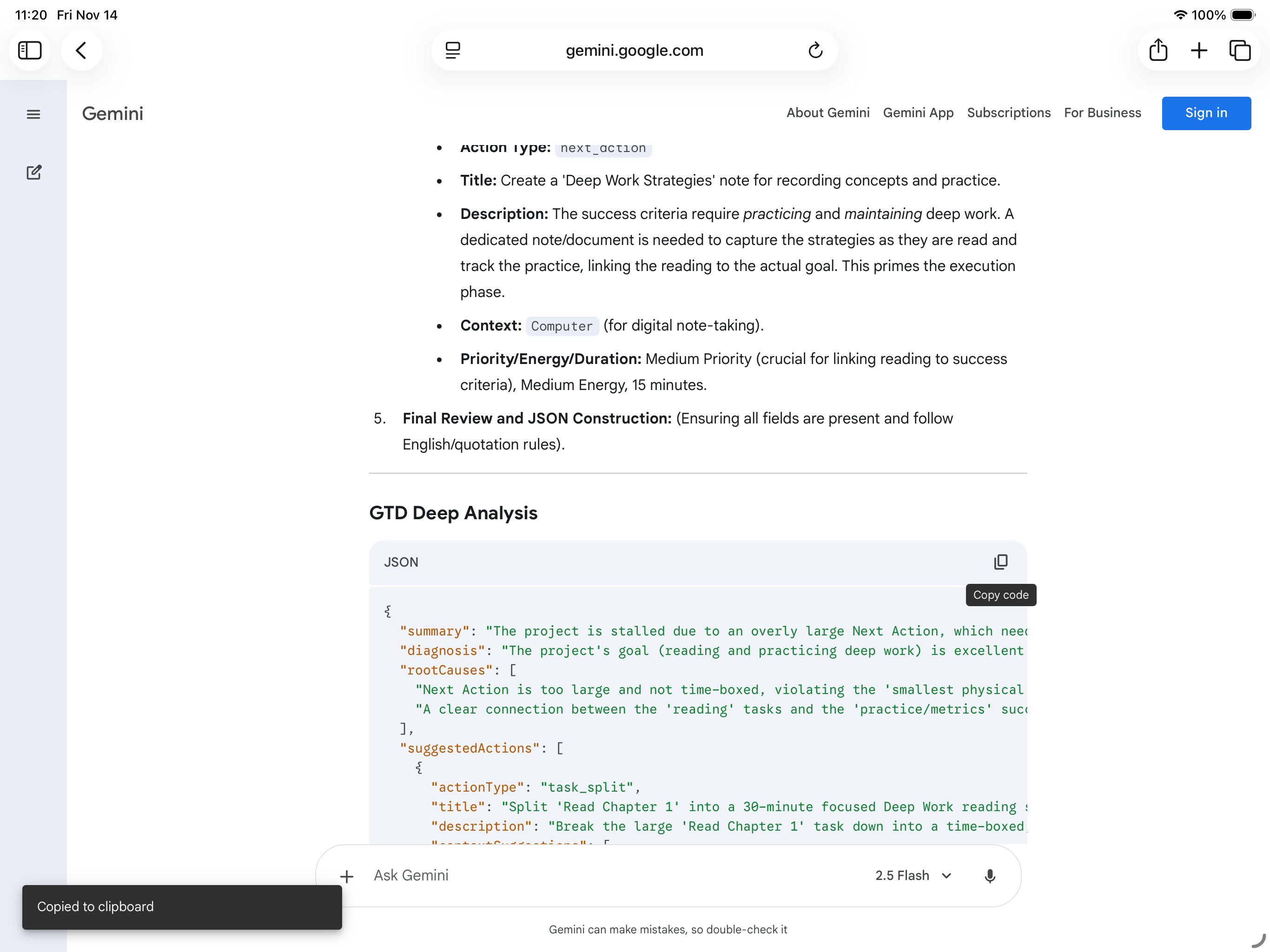 iPad Copy AI Analysis Result